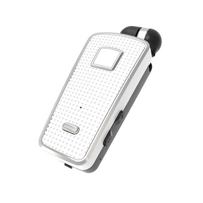 F970 Pro Business Headset | Bluetooth Retractable Earbuds Noise Cancellation Headphones with Collar clip