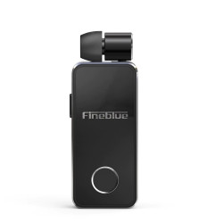 F2 Pro Business Earphones | Collar Clip Headphones with Retractable Earbud Noise Cancelling