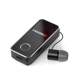 F2 Pro Business Earphones | Collar Clip Headphones with Retractable Earbud Noise Cancelling