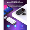 F2 Pro Business Earphones | Collar Clip Headphones with Retractable Earbud Noise Cancelling