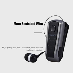 F910 Business Headset | Collar Clip Bluetooth Retractable Earbud | Voice Prompts Call Vibration