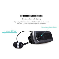 F910 Business Headset | Collar Clip Bluetooth Retractable Earbud | Voice Prompts Call Vibration