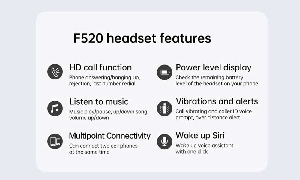 F520 BUSINESS EARPHONES  COLLAR CLIP-ON & RETRACTABLE CORD