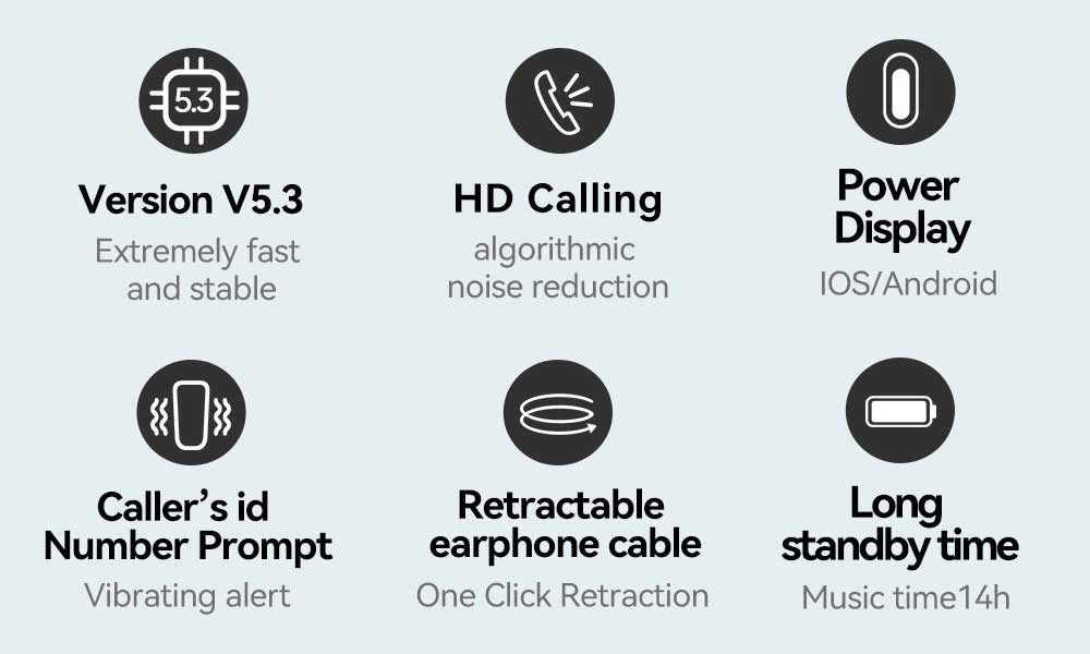 F520 BUSINESS EARPHONES  COLLAR CLIP-ON & RETRACTABLE CORD