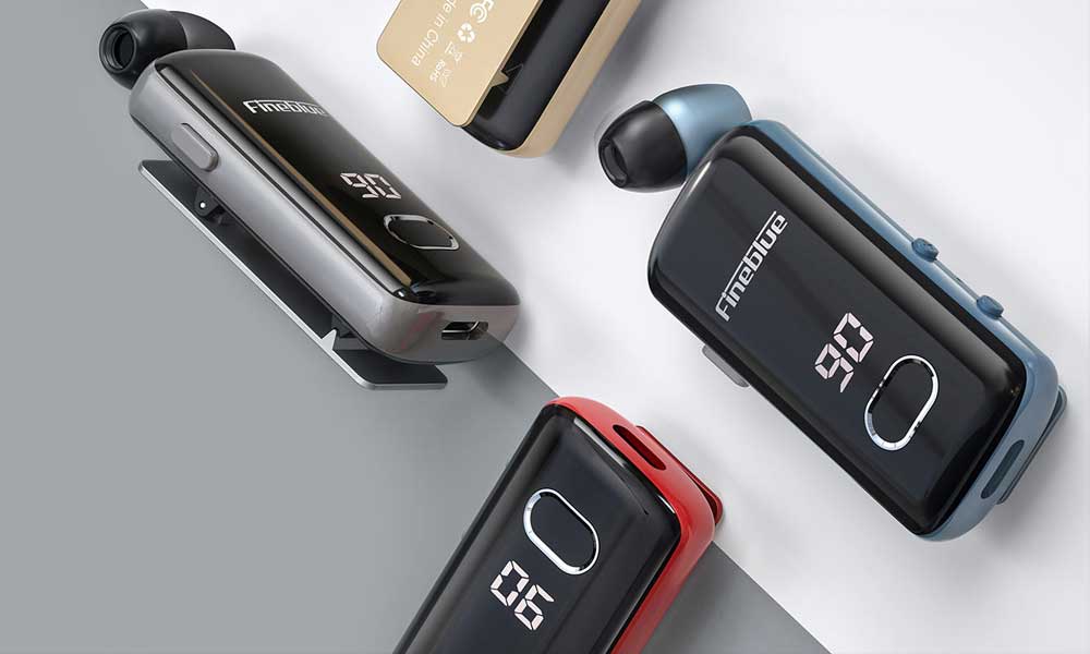 F580 Business Earphones | Collar Clip on Headphone with Power Display