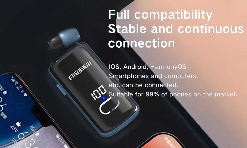 F580 Business Earphones | Collar Clip on Headphone with Power Display