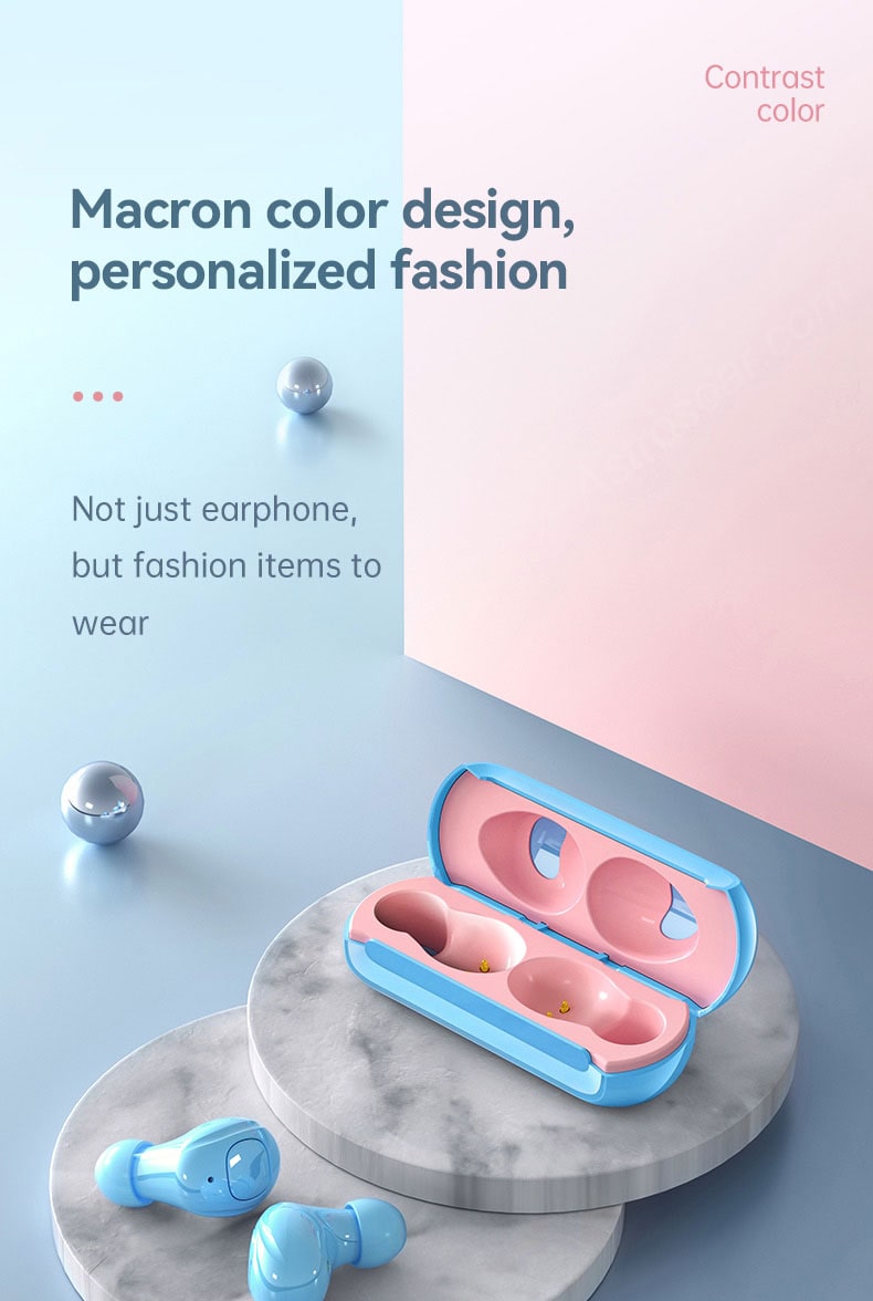 AstroSoar Qmini TWS | True Wireless Bluetooth 5.0 Earbuds | New Fashion Macron Color | astrosoar.com